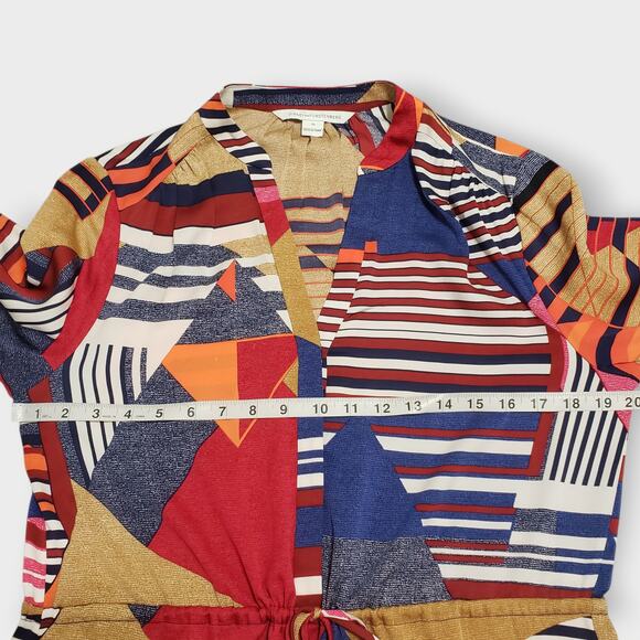 Diane Von Furstenberg Freya Silk Dress Multicolor Geo Colorblock Sz 10 Career - Picture 10 of 16